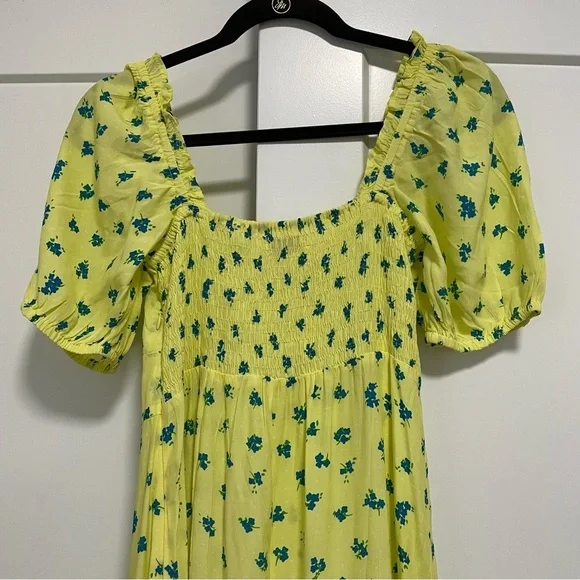 Faithfull the Brand Bette Midi Dress in Lemon Luda Floral Size 8 / Large - Picture 9 of 15